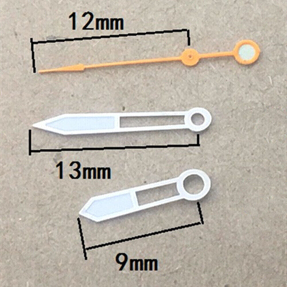 13 mm, keine Leuchtmasse, hohl, orangefarbene Sekundenzeiger für das in China hergestellte 2813-Uhrwerk