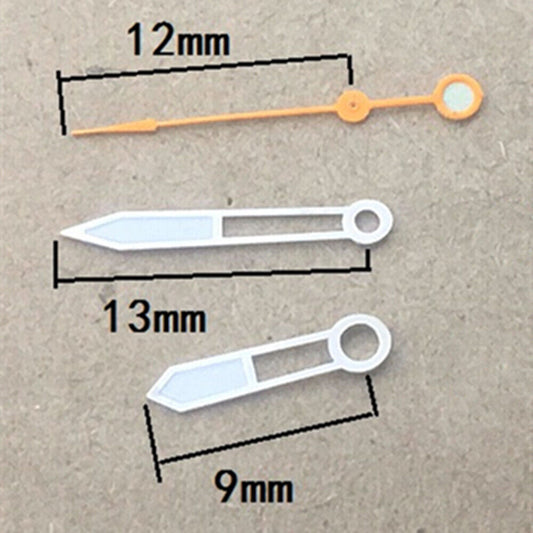 13 mm, keine Leuchtmasse, hohl, orangefarbene Sekundenzeiger für das in China hergestellte 2813-Uhrwerk