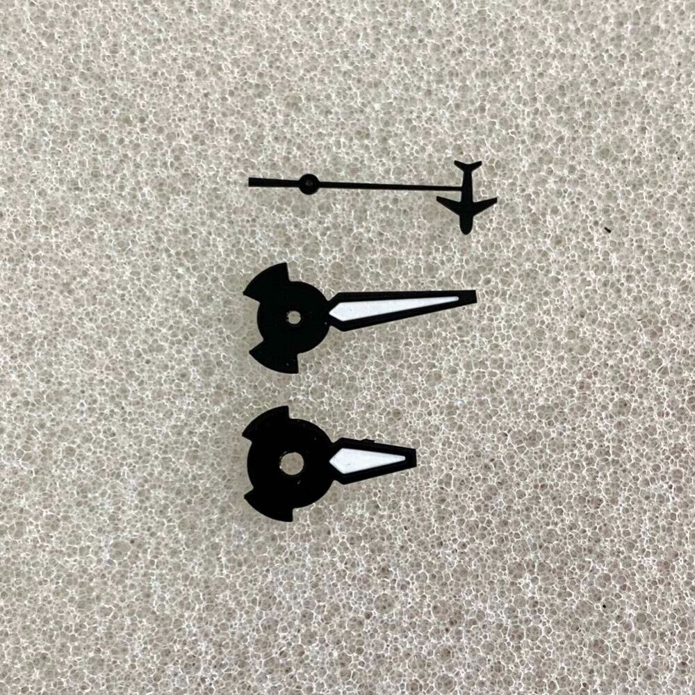 Plane Small Second green lume watch hands with black trim for NH35/NH36/4R/7S movements