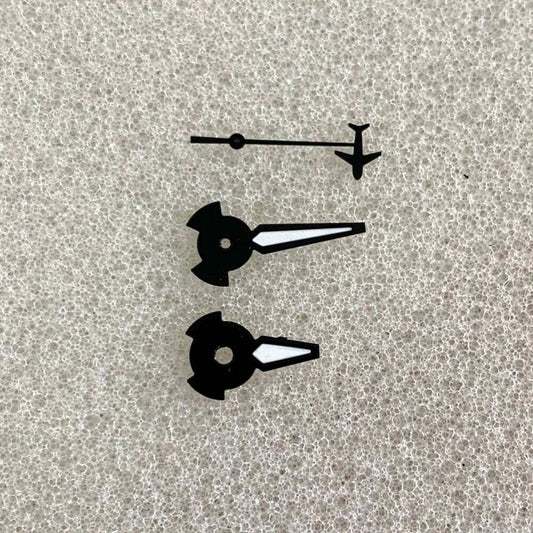 Plane Small Second green lume watch hands with black trim for NH35/NH36/4R/7S movements