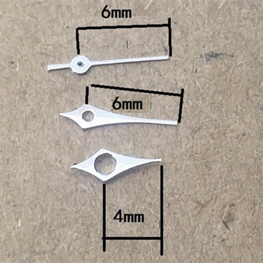 Rhombus polished silver watch hands 6-11mm for Epson TMI VJ12 quartz movement, sleek accessory.