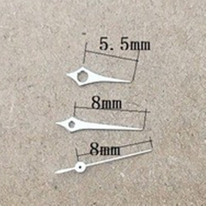 Polished silver Rhombus watch hands 6-11mm for Epson TMI VJ12 quartz movement, sleek design.