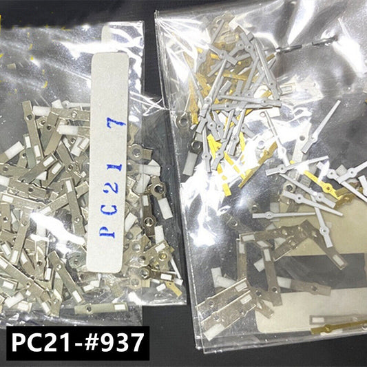 100 Sets 7mm Silber Weiß Uhr Hände für Hattori Epson PC21 Quarz Bewegung