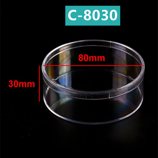 10 stücke 80X30mm Runde Transparent PS Toolbox Container Lagerung Fall Deckel &amp; Basis Box