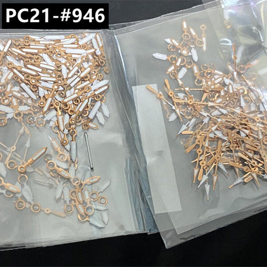 100 Sets 7mm Roségoldene Uhrzeiger für Hattori Epson PC21 Quarzwerk