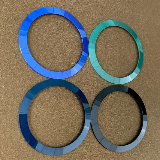 38mm/30.5mm ceramic watch bezel insert with no carved font, sleek bevel design, compatible with watch parts.