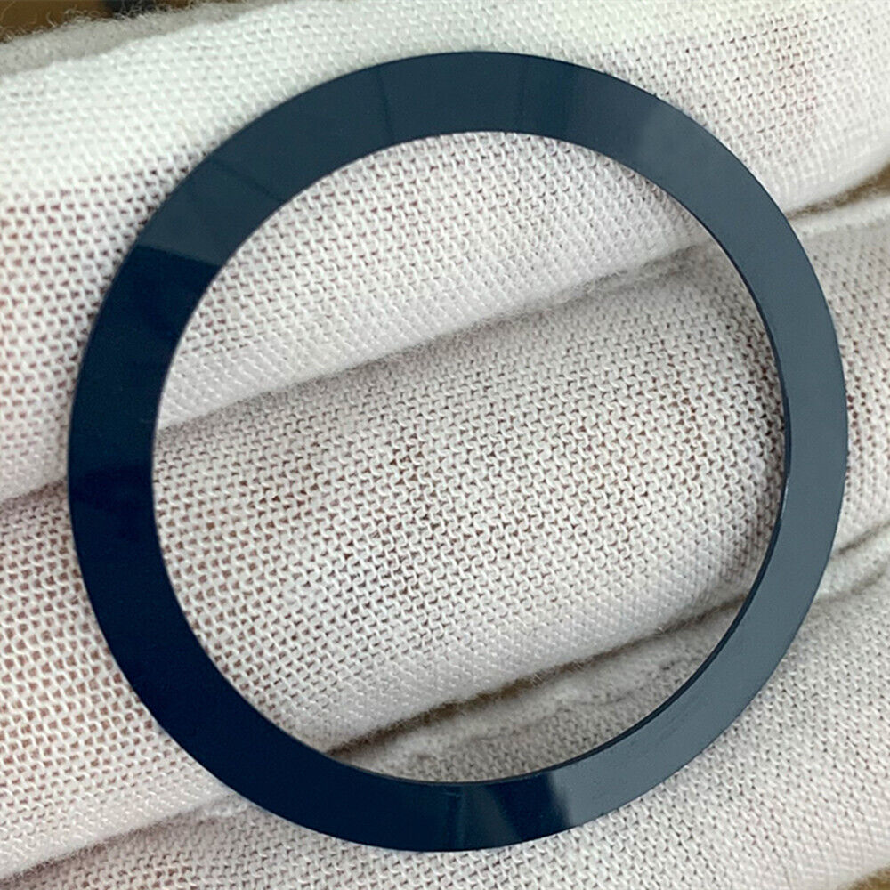 38mm/30.5mm ceramic watch bezel insert, sleek bevel design, no carved font, ideal for watch parts replacement.