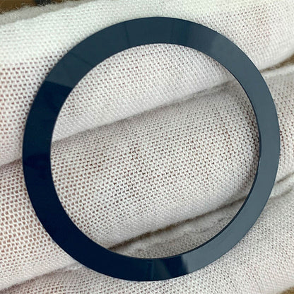38mm/30.5mm ceramic watch bezel insert, sleek bevel design, no carved font, ideal for watch parts replacement.