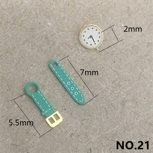 Green watch band with irregular watch hands designed for Miyota 2035 quartz movement.