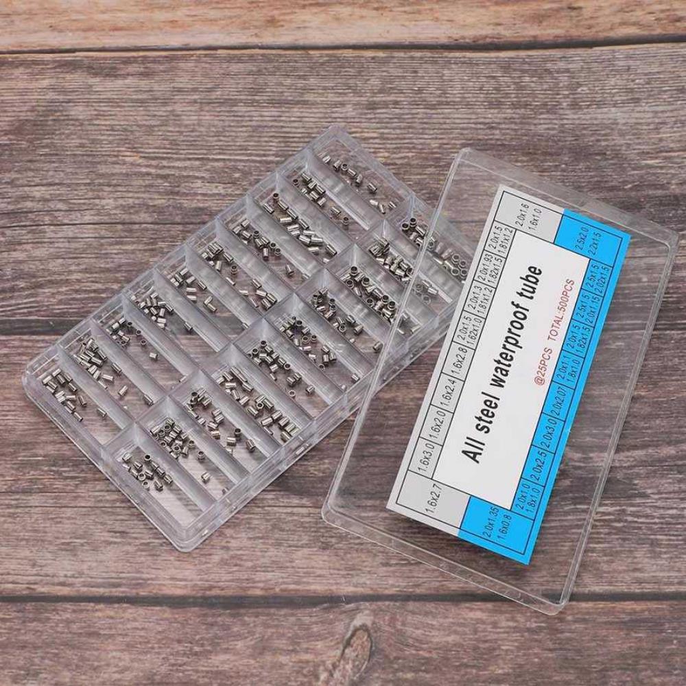 500pcs watch case tubes set, 20 sizes waterproof replacement parts for watch accessories.