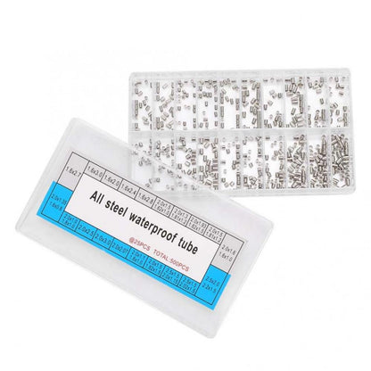 500pcs watch case tubes set, 20 sizes waterproof replacement parts for watch repairs.