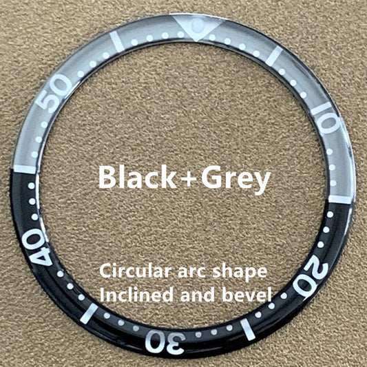 39 mm/32,2 mm graue Graduierung Kreisbogen-Abschrägung Aluminium-Uhrenlünetteneinsatz
