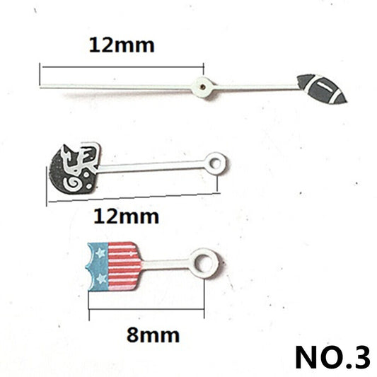 Aiguilles de montre irrégulières de 12 mm, style drapeau, pour mouvement à quartz Miyota 2035