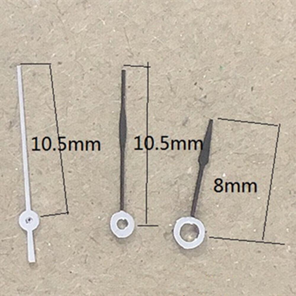 Black Arrow Shape 10.5mm watch hands for Miyota 6M12 quartz movement, precise accessory replacement.