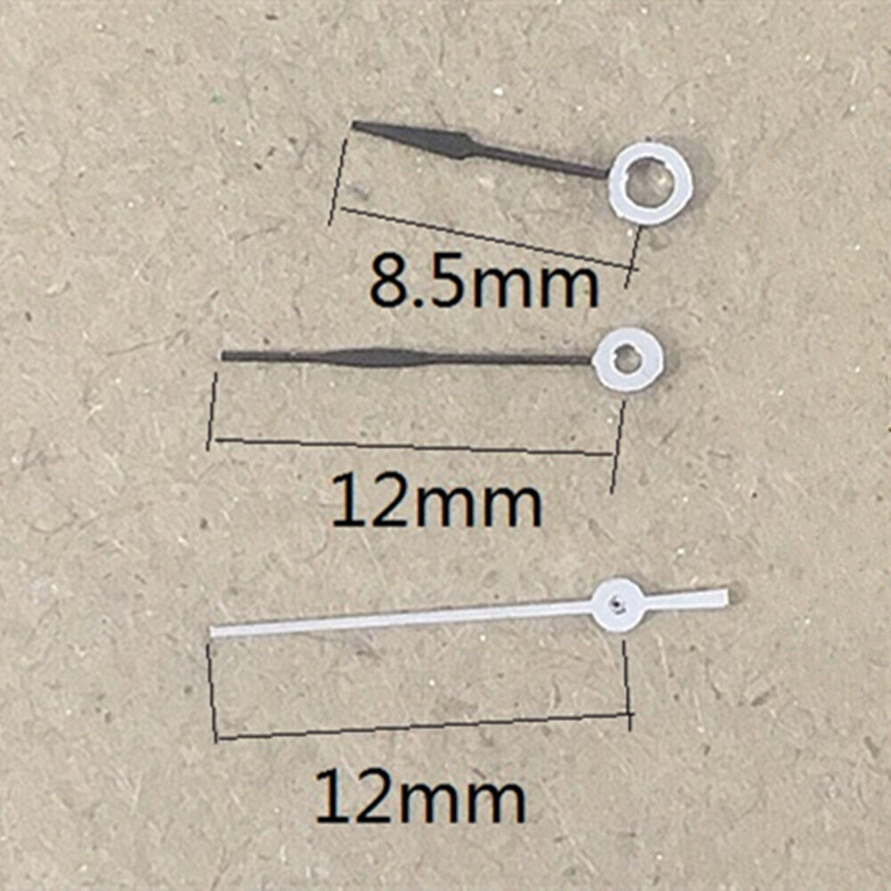 Aiguilles de montre creuses argentées de 12 mm pour mouvement à quartz Miyota 6M12