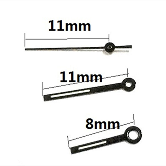 Black trim green lume watch hands for Miyota 6M12 quartz movement, precision fit.