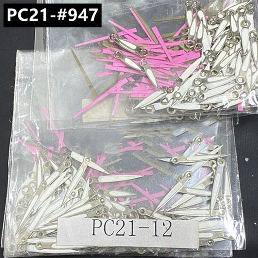 Lot de 100 aiguilles de montre argentées et roses de 12 mm pour mouvement à quartz Hattori Epson PC21