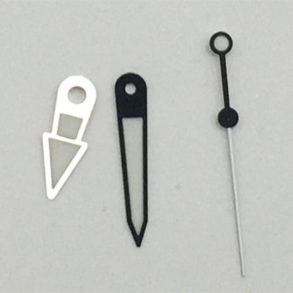 Black trim green luminous watch hands for NH35A/NH36A movement, enhancing readability in low light.