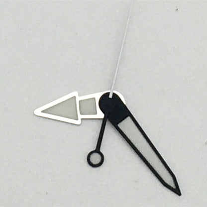 Black trim green luminous watch hands for NH35A/NH36A movement, improving low-light visibility.