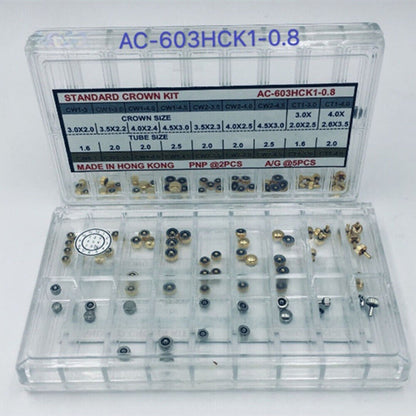 0.7/0.8/0.9 Hongkong Made Standard Watch Crown Kit Assortment for Watchmaker