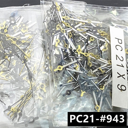 100 Sets 9 mm schwarze Uhrzeiger für Hattori Epson PC21 Quarzwerk