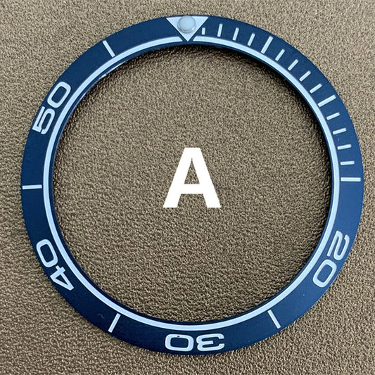38 mm/30,5 mm matt regenbogenblau goldene Aluminium-Uhrenlünette