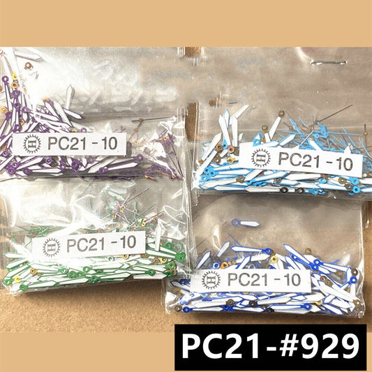 Lot de 100 aiguilles de montre de 10 mm de couleur aléatoire pour mouvement à quartz Hattori Epson PC21