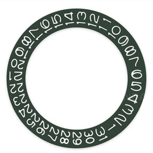 Dark Hunter Green Background White Font Date Wheel for Miyota NH35 NH36