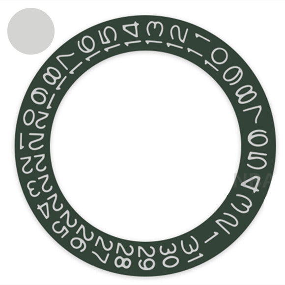 Dark Hunter Green Background Light Grey Font Date Wheel for Miyota NH35 NH36