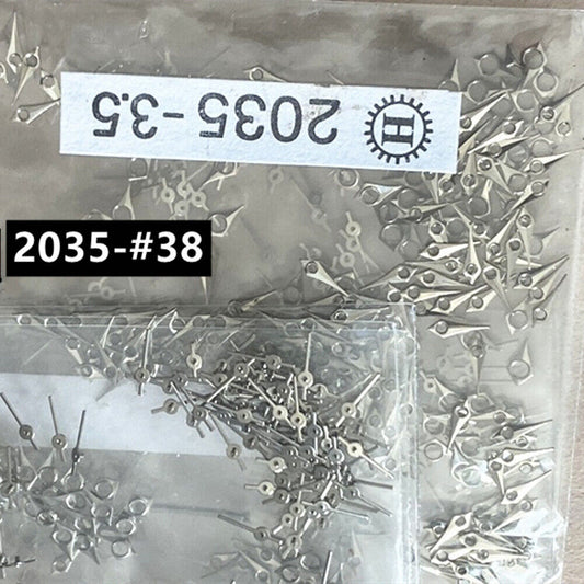 Lot de 100 aiguilles de montre en forme de flèche argentée de 3,5 mm pour mouvement à quartz Miyota 2035