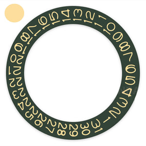 Dark Hunter Green Background Peach Yellow Font Date Wheel for Miyota NH35 NH36