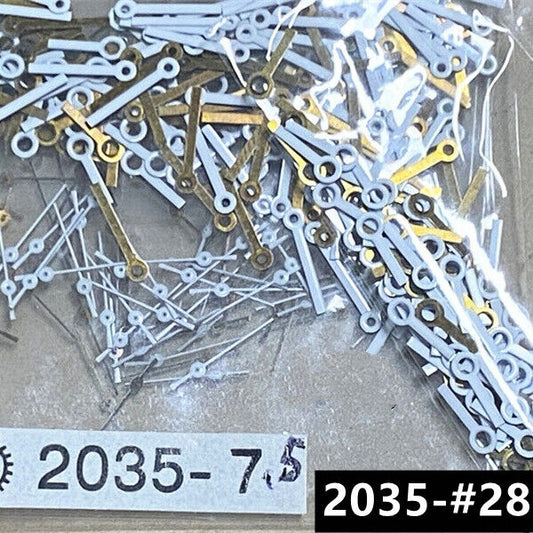 100 Sets 7,5 mm goldene quadratische spitze Uhrzeiger für Miyota 2035 Quarzwerk