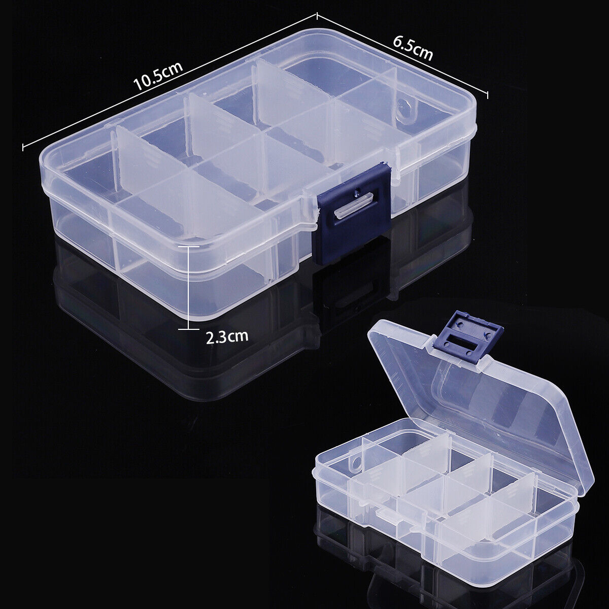 5pcs 8-grid transparent plastic storage cases for organizing small watch accessories efficiently by BrandName