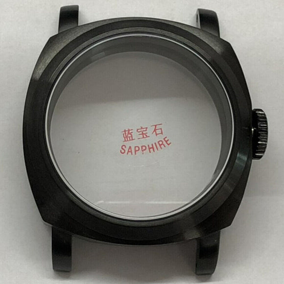 44mm 316L Black Sapphire Glass Watch Case for Seagull ST3600/ST3621/ETA6497/6498