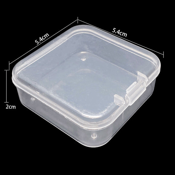 5pcs 5.4cm Small Rectangle Plastic Transparent Containers Storage Case Organizer