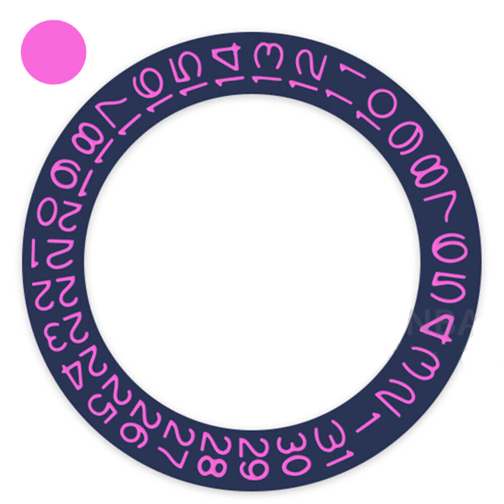 Helio purple font date wheel on denim blue background for Miyota NH35 NH36 watches by Helio