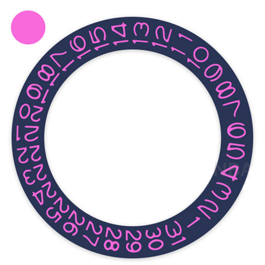 Helio purple font date wheel on denim blue background for Miyota NH35 NH36 watches by Helio