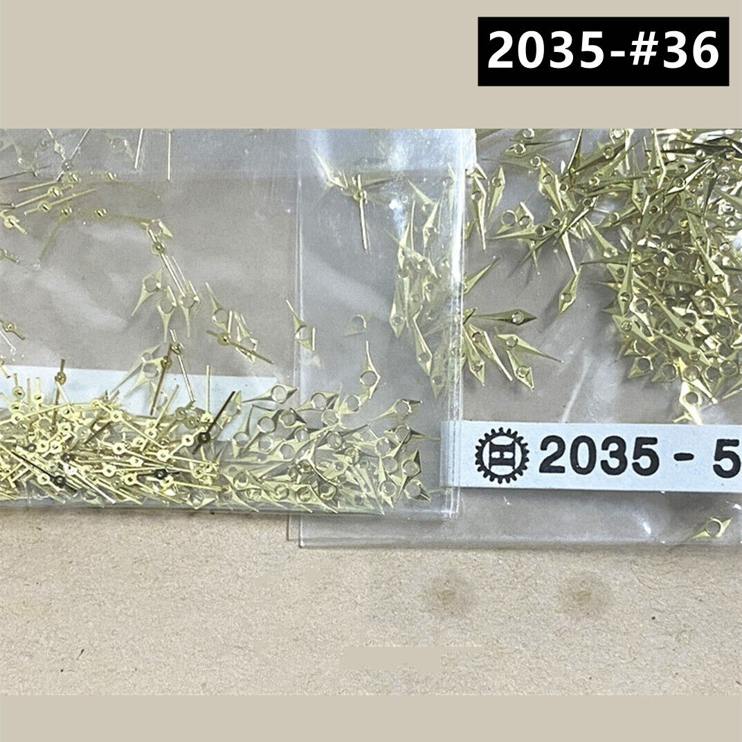 Lot de 100 aiguilles de montre en forme de flèche dorée de 5 mm pour mouvement à quartz Miyota 2035