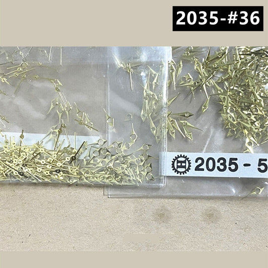 100 Sets 5 mm goldene Uhrzeiger in Pfeilform für Miyota 2035 Quarzwerk