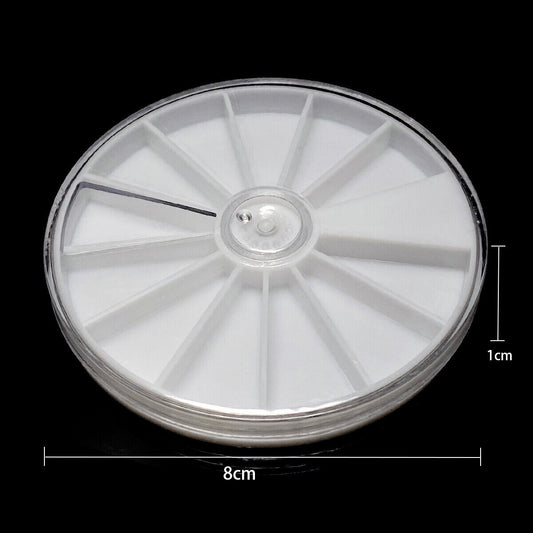 Set of 5 round 12-grid transparent storage organizers, perfect for watch accessories.