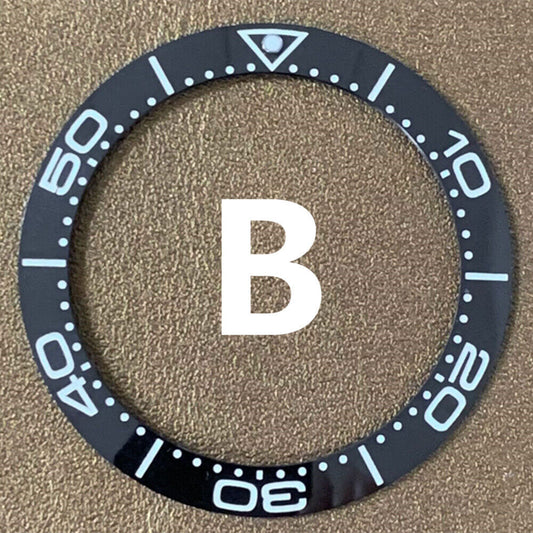 41,5 mm/32,5 mm schwarze Lünette, weiße Schrift, Keramik-Uhrenlünette, Uhrenteile