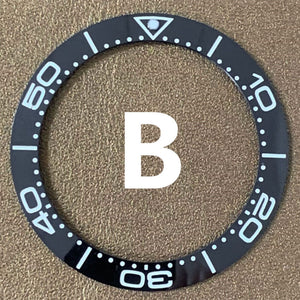 41.5mm/32.5mm Black Bezel White Font Ceramic Watch Bezel Insert Watch Parts