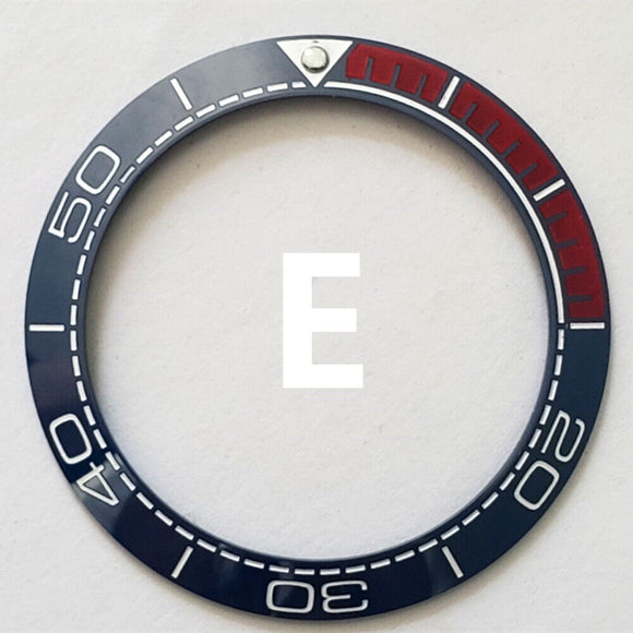 41.5mm/32.5mm Dark Blue Bezel Dark Red Font Ceramic Watch Bezel Insert Parts