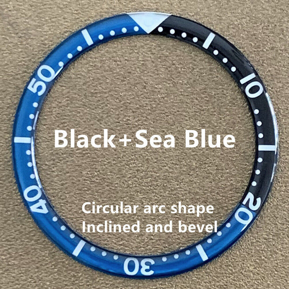 39mm/32.2mm Black Sea Blue Circular Arc Bevel Aluminium Watch Bezel Insert Watch