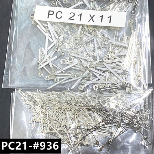 Lot de 100 aiguilles de montre argentées de 11 mm pour mouvement à quartz Hattori Epson PC21