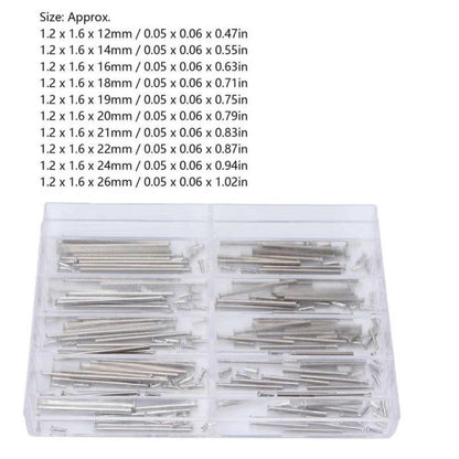 Lot de 100 fermoirs de bracelet de montre en alliage, tiges de friction, tiges de pression, extrémités de rivets