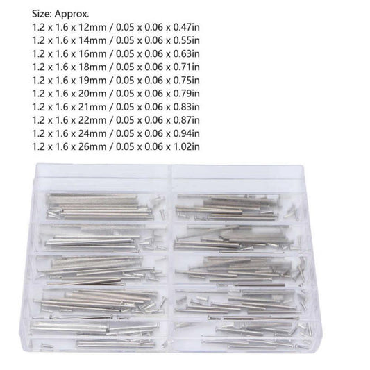 Lot de 100 fermoirs de bracelet de montre en alliage, tiges de friction, tiges de pression, extrémités de rivets