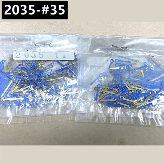Lot de 100 aiguilles de montre bleues mates de 11 mm pour mouvement à quartz Miyota 2035