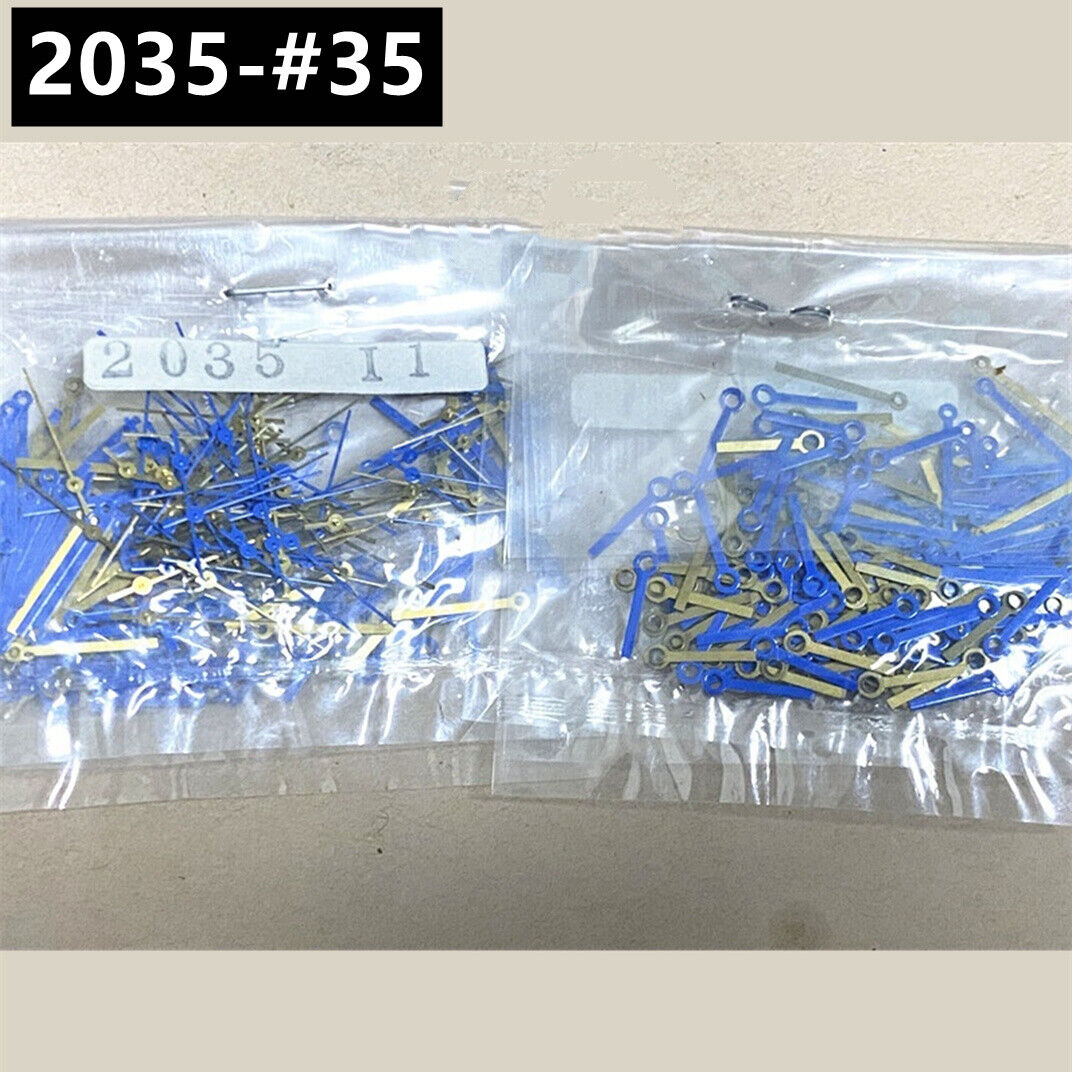 Lot de 100 aiguilles de montre bleues mates de 11 mm pour mouvement à quartz Miyota 2035