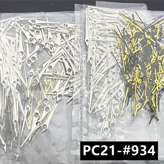 Lot de 100 aiguilles de montre argentées et noires de 12 mm pour mouvement à quartz Epson PC21